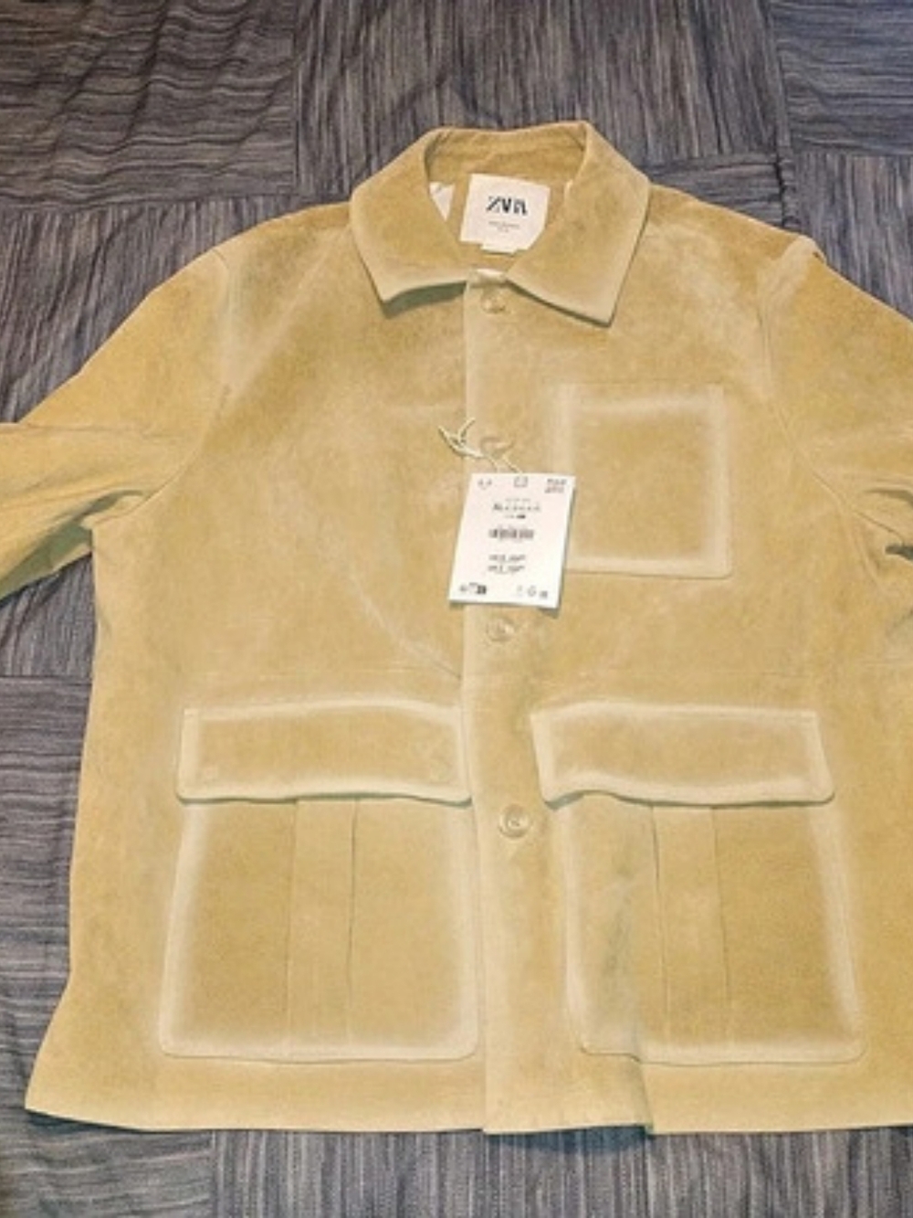Zara Man Edition Jacket Leather Yellow XL